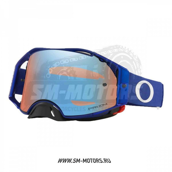 Очки для мотокросса OAKLEY Airbrake Moto синие-черные / синяя Prizm MX (OO7046-A2) купить