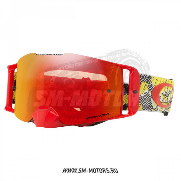 Очки для мотокросса OAKLEY Front Line Dazzle Dyno Red Yellow / оранжевая Prizm MX (OO7087-15) купить