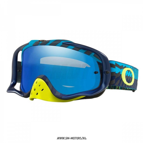 Очки для мотокросса OAKLEY Crowbar Braking Bumps синие-желтые / синяя Iridium (OO7025-71) купить