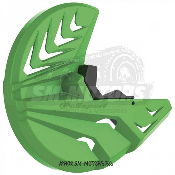 Защита переднего тормозного диска + вилки POLISPORT KAWASAKI KXF250/450 21-22 зеленый (8157500003) купить