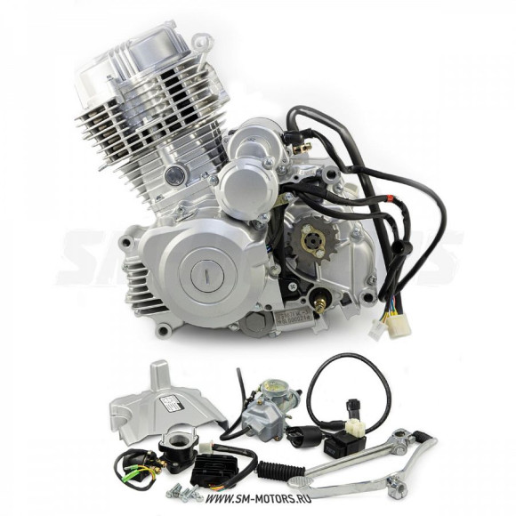 Двигатель в сборе ZS 162FMJ (CG150-B) 150см3 возд. охл., эл.стартер, грм штанга, балансир, 5 передач купить