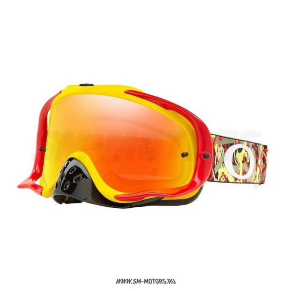 Очки для мотокросса OAKLEY Crowbar Camo красные-желтые / оранжевая Iridium (OO7025-75) купить
