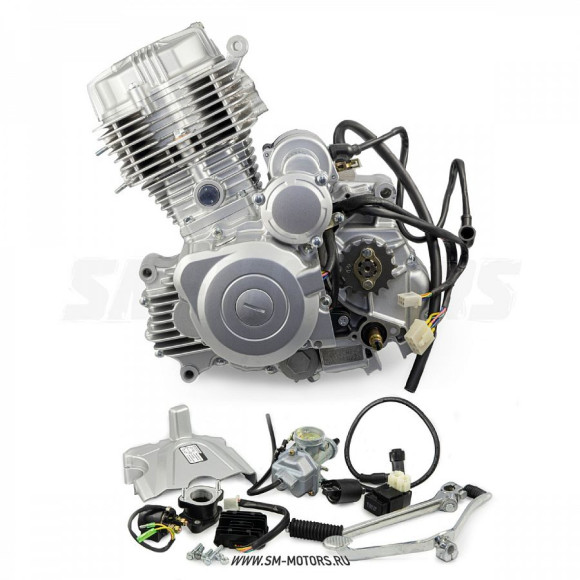 Двигатель в сборе ZS 167FMM (CG250-B) 250см3 возд. охл., эл.стартер, грм штанга, балансир, 5 передач купить