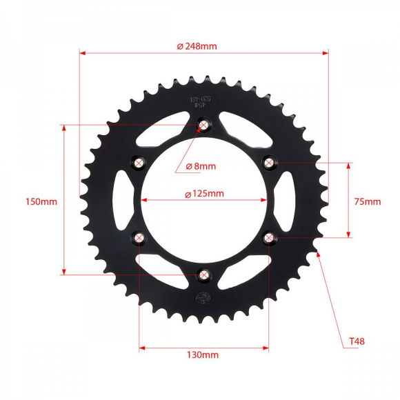 Звезда ведомая стальная GR1, GR7 (JT R897) 520-48 SM-PARTS купить Звезда ведомая стальная GR1, GR7 (JT R897) 520-48 SM-PARTS купить
