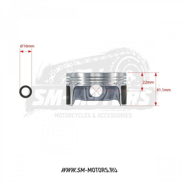 Поршень тюнинг для ЦПГ 300cc двиг. ZS 172FMM (возд.охл.) d-77 в сборе купить Поршень тюнинг для ЦПГ 300cc двиг. ZS 172FMM (возд.охл.) d-77 в сборе купить