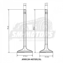 Клапаны (компл. 2шт) d=28/34,5 L=90х91 SM-PARTS