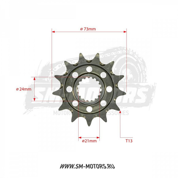 Звезда ведущая самоочищающаяся SMP-F1443 13T SM-PARTS (JTF 1443 13) купить Звезда ведущая самоочищающаяся SMP-F1443 13T SM-PARTS (JTF 1443 13) купить