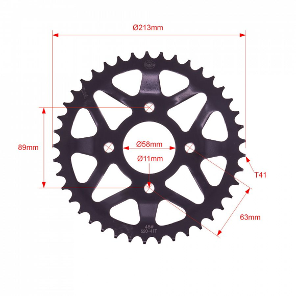 Звезда ведомая стальная KAYO K1, K2, T2 520-41 SM-PARTS купить Звезда ведомая стальная KAYO K1, K2, T2 520-41 SM-PARTS купить