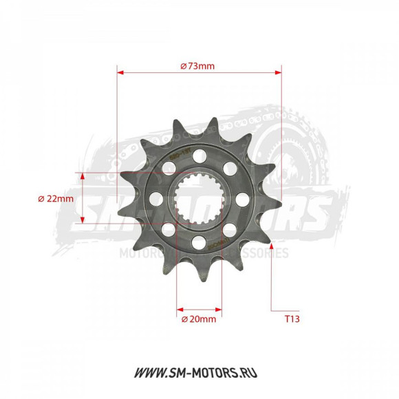 Звезда ведущая самоочищающаяся SMP-F1590 13T SM-PARTS (JTF 1590 13) купить Звезда ведущая самоочищающаяся SMP-F1590 13T SM-PARTS (JTF 1590 13) купить