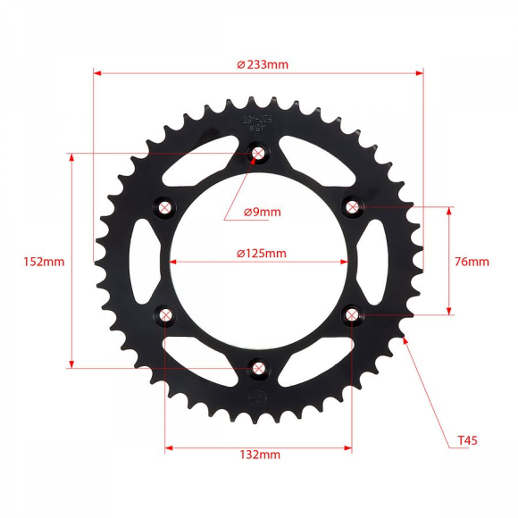 Звезда ведомая стальная KAYO K6, T4, T6 ( JT R210) 520-45 SM-PARTS купить Звезда ведомая стальная KAYO K6, T4, T6 ( JT R210) 520-45 SM-PARTS купить