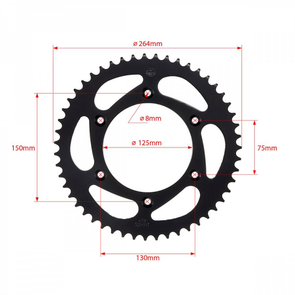 Звезда ведомая стальная KAYO K6, T4, T6 ( JT R210) 520-51 SM-PARTS купить Звезда ведомая стальная KAYO K6, T4, T6 ( JT R210) 520-51 SM-PARTS купить