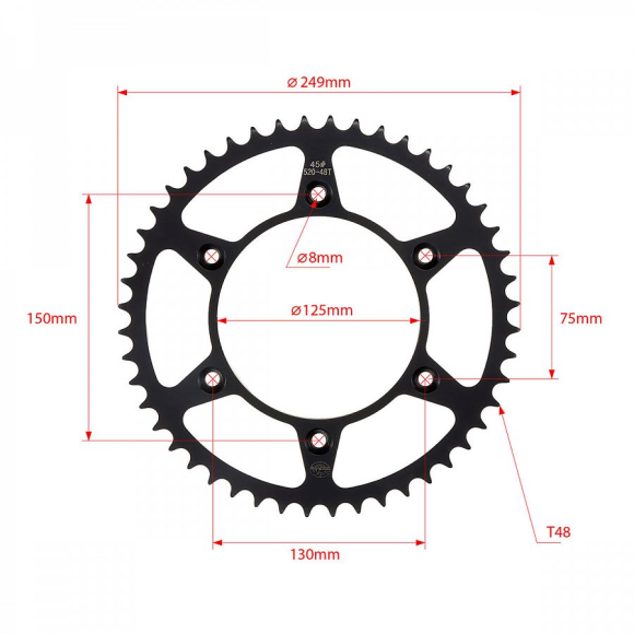 Звезда ведомая стальная SMP-R0210 48T SM-PARTS (JTR 210 48) купить