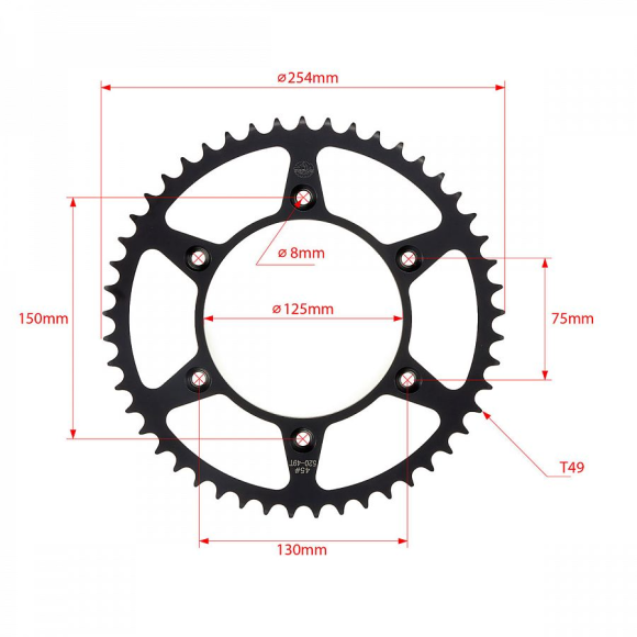 Звезда ведомая стальная SMP-R0210 49T SM-PARTS (JTR 210 49) купить
