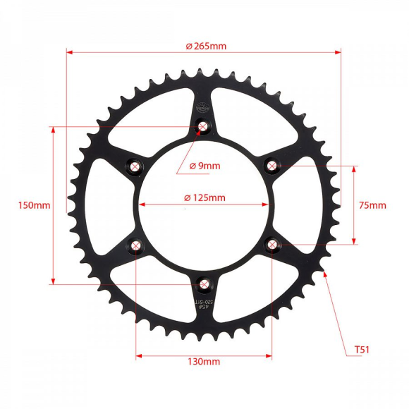 Звезда ведомая стальная SMP-R0210 51T SM-PARTS (JTR 210 51) купить Звезда ведомая стальная SMP-R0210 51T SM-PARTS (JTR 210 51) купить