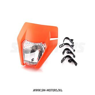 Фара с обтекателем для мотоцикла (тип KTM) оранжевая купить