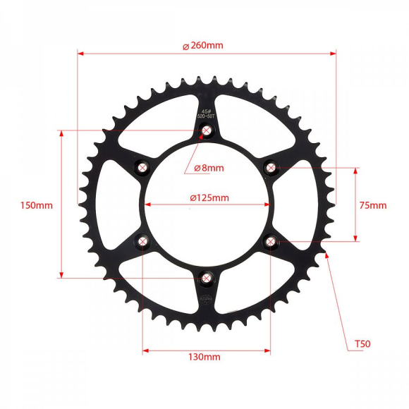 Звезда ведомая стальная SMP-R0897 50T SM-PARTS (JTR 897 50) купить Звезда ведомая стальная SMP-R0897 50T SM-PARTS (JTR 897 50) купить