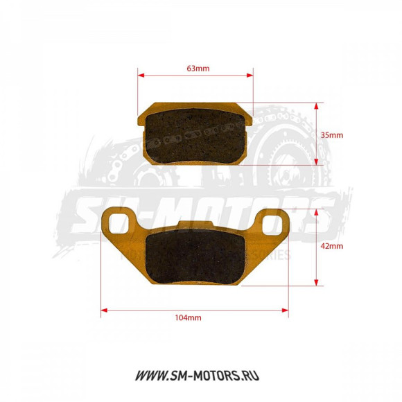 Колодки дискового тормоза (металлокерамика) ATV Cectek, Kazuma, Stels задние FA 083-1 SM-PARTS купить Колодки дискового тормоза (металлокерамика) ATV Cectek, Kazuma, Stels задние FA 083-1 SM-PARTS купить