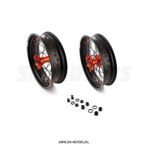 Комплект дисков Supermoto 17/17 KTM все модели 03-&gt;, Husqvarna все модели 14-&gt; черный/оранжевый