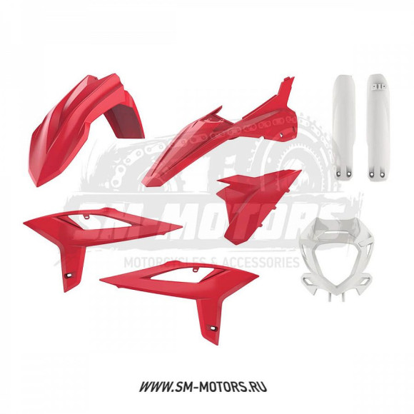 Комплект пластика POLISPORT BETA RR 2T/4T 20-22 OEM красный/белый (91024) купить