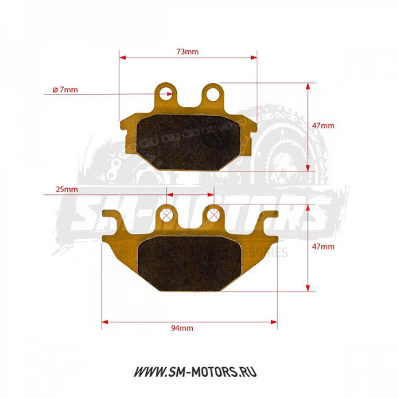 Колодки дискового тормоза (металлокерамика) ATV Cectek, Stels передние FA 377 SM-PARTS купить Колодки дискового тормоза (металлокерамика) ATV Cectek, Stels передние FA 377 SM-PARTS купить
