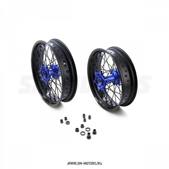 Комплект дисков Supermoto 17/17 Yamaha YZ125/250 99 -&gt; , YZ250F/450F 01 -&gt; черный/синий купить