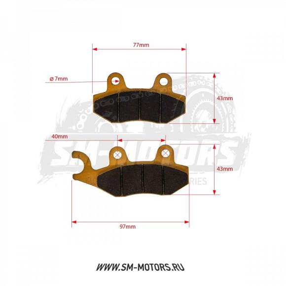 Колодки дискового тормоза (металлокерамика) ATV Kawasaki, Kazuma передн. правые FA 135 SM-PARTS купить Колодки дискового тормоза (металлокерамика) ATV Kawasaki, Kazuma передн. правые FA 135 SM-PARTS купить