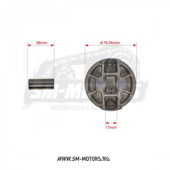 Поршень в сборе ATHENA YAMAHA YZF250 16-23 WRF250 18-19 d-76,96 мм (S5F07700009B) купить Поршень в сборе ATHENA YAMAHA YZF250 16-23 WRF250 18-19 d-76,96 мм (S5F07700009B) купить