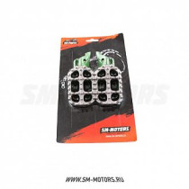 Подножки водителя SM-PARTS (алюминий) с регулируемым выносом KAWASAKI KXF250 05-23 450 07-23 зеленый