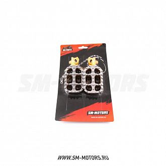 Подножки водителя SM-PARTS (алюминий) с регулируемым выносом SUZUKI RMZ250 08-19 RMZ450 08-20 желтый купить