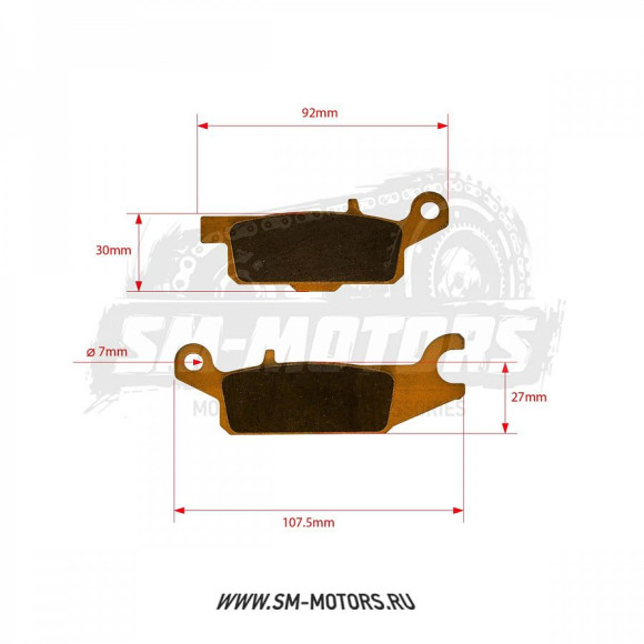 Колодки дискового тормоза (металлокерамика) ATV Yamaha Grizzly передн. левые FA 443 SM-PARTS купить Колодки дискового тормоза (металлокерамика) ATV Yamaha Grizzly передн. левые FA 443 SM-PARTS купить