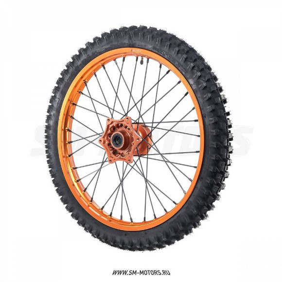 Колесо 21" переднее в сборе (диск алюмин. + покрышка кросс) GR2 LITE оранжевое купить Колесо 21" переднее в сборе (диск алюмин. + покрышка кросс) GR2 LITE оранжевое купить