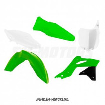Комплект пластика R-TECH KAWASAKI KXF250 13-16 зеленый/черный/белый (R-KITKXF-OEM-596)