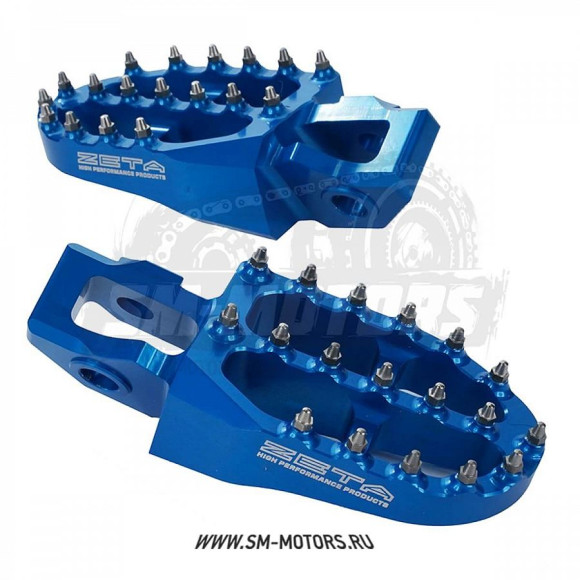 Подножки водителя ZETA (алюминий) HUSQVARNA MX/ED SX 16-20 синий (ZE93-1829) купить