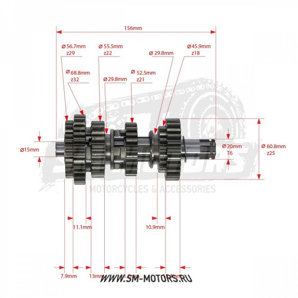 Вал КПП вторичный в сборе двиг. ZS174MN-3 (CBS300) купить Вал КПП вторичный в сборе двиг. ZS174MN-3 (CBS300) купить