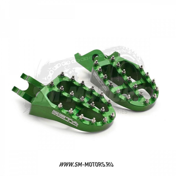 Подножки водителя ZETA (алюминий) KAWASAKI KXF250/450 зеленый (ZE93-1224) купить