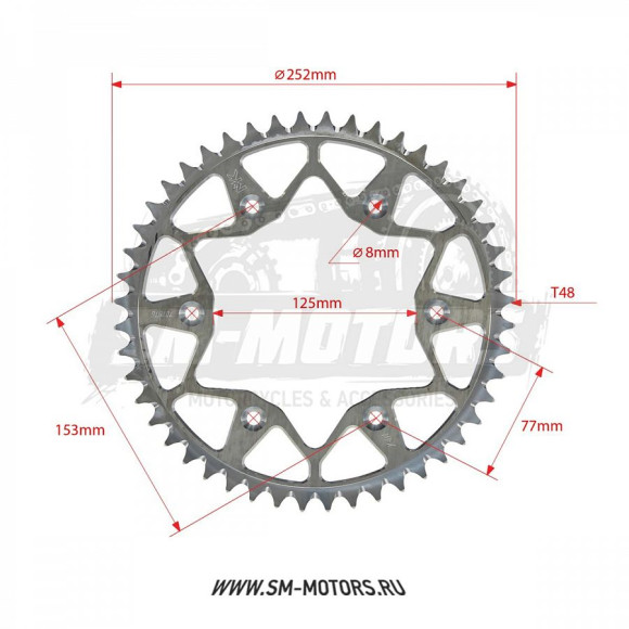 Звезда ведомая MAYAKLAB HONDA CRF250R 04-23 KAYO K6/T4/T6 48T (JTR 210) (MYK-78010016884) купить Звезда ведомая MAYAKLAB HONDA CRF250R 04-23 KAYO K6/T4/T6 48T (JTR 210) (MYK-78010016884) купить