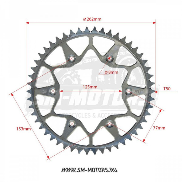 Звезда ведомая MAYAKLAB HONDA CRF250R 04-23 KAYO K6/T4/T6 50T (JTR 210) (MYK-78010016869) купить Звезда ведомая MAYAKLAB HONDA CRF250R 04-23 KAYO K6/T4/T6 50T (JTR 210) (MYK-78010016869) купить