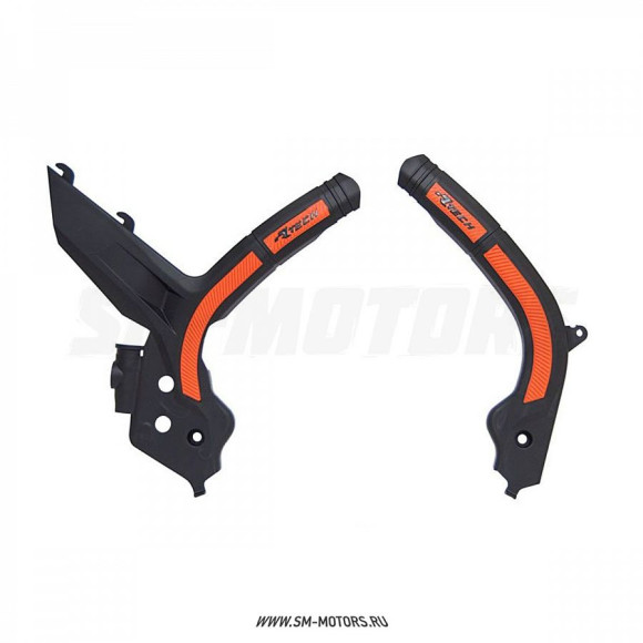 Защита рамы R-TECH (пластик) KTM SX/SX-F 19-20 EXC/EXC-F 20 черный/оранжевый (R-PRTKTMNRAR2) купить