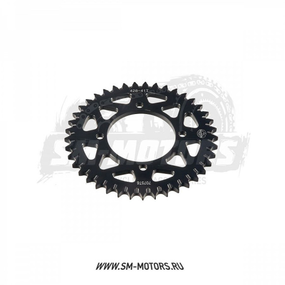 Звезда ведомая аллюминиевая питбайк 428-41T черная SM-PARTS купить