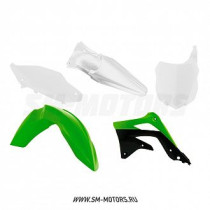 Комплект пластика R-TECH KAWASAKI KXF450 13-15 зеленый/черный/белый (R-KITKXF-OEM-515)