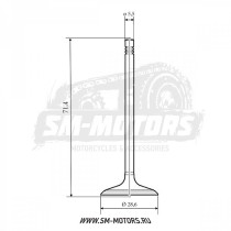 Клапан впускной двиг. YX170 см3 (K170) SM-PARTS
