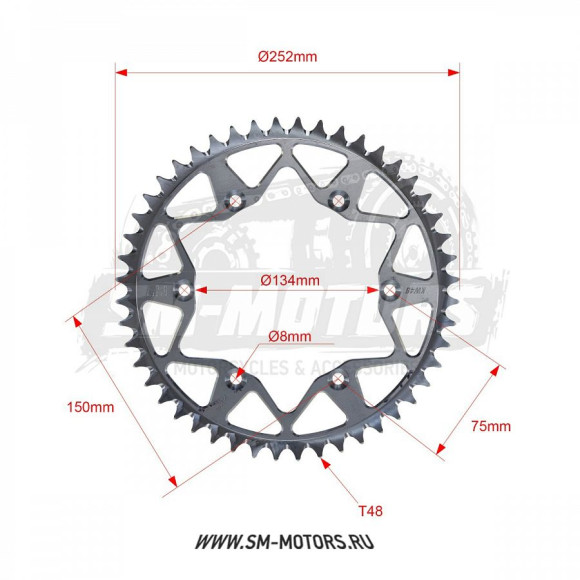 Звезда ведомая MAYAKLAB KAWASAKI KXF250 04-23 SUZUKI RMZ250 04-06 48T (JTR 460) (MYK-78010016610) купить Звезда ведомая MAYAKLAB KAWASAKI KXF250 04-23 SUZUKI RMZ250 04-06 48T (JTR 460) (MYK-78010016610) купить
