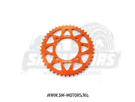 Звезда ведомая аллюминиевая питбайк 428-43T оранжевая SM-PARTS купить