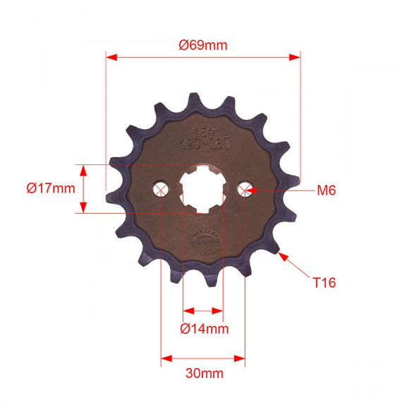 Звезда ведущая 420-16T d-17 SM-PARTS купить Звезда ведущая 420-16T d-17 SM-PARTS купить