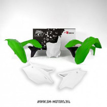 Комплект пластика R-TECH KAWASAKI KXF450 16-18 зеленый/черный/белый (USA) (R-KITKXF-OEM-597)
