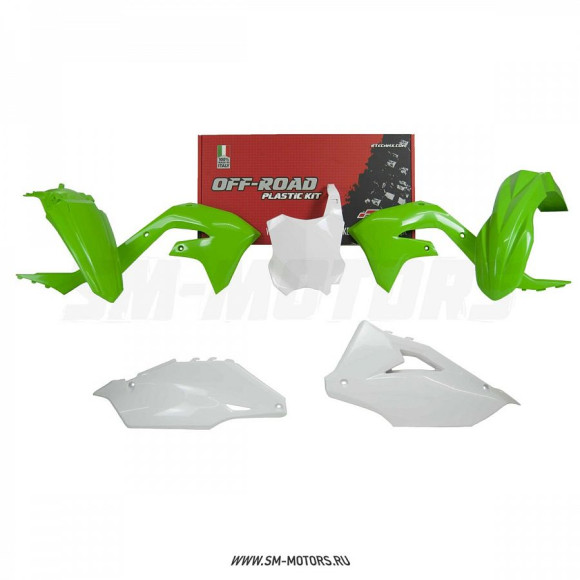 Комплект пластика R-TECH KAWASAKI KXF450 19-22 зеленый/белый (R-KITKXF-OEM-599) купить
