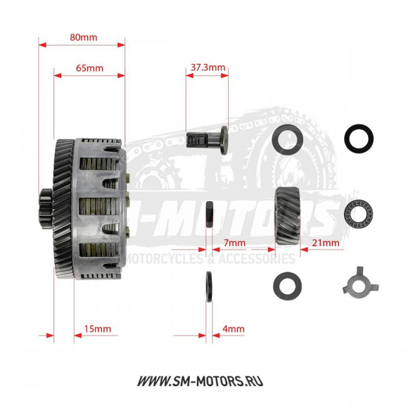 Сцепление в сборе GR7 двиг. MT-250 2T OEM купить Сцепление в сборе GR7 двиг. MT-250 2T OEM купить