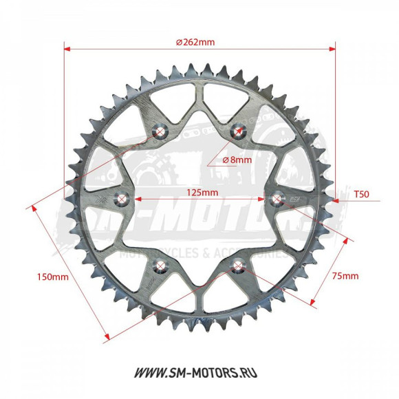 Звезда ведомая MAYAKLAB KTM SX/EXC 125-530 90-21 GR7/GR8 50T (JTR 897) (MYK-78010016558) купить Звезда ведомая MAYAKLAB KTM SX/EXC 125-530 90-21 GR7/GR8 50T (JTR 897) (MYK-78010016558) купить