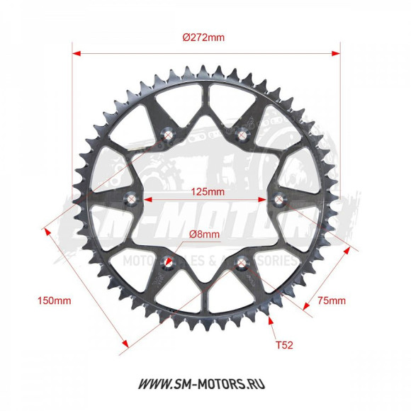 Звезда ведомая MAYAKLAB KTM SX/EXC 125-530 90-21 GR7/GR8 52T (JTR 897) (MYK-78010016539) купить Звезда ведомая MAYAKLAB KTM SX/EXC 125-530 90-21 GR7/GR8 52T (JTR 897) (MYK-78010016539) купить