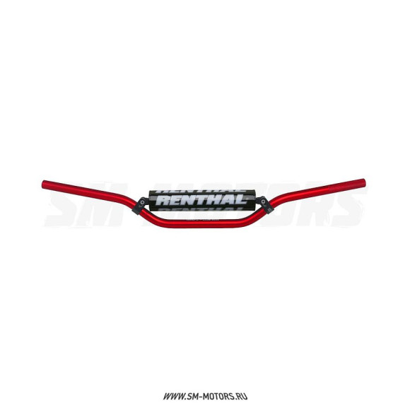 Руль алюминиевый RENTHAL 7/8 MX/Enduro 722-01-RD (800 x 95 мм) красный купить